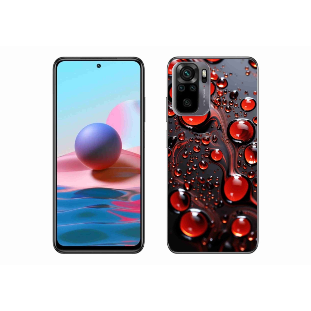 Gelový kryt mmCase na Xiaomi Redmi Note 10S - červené kapky 2