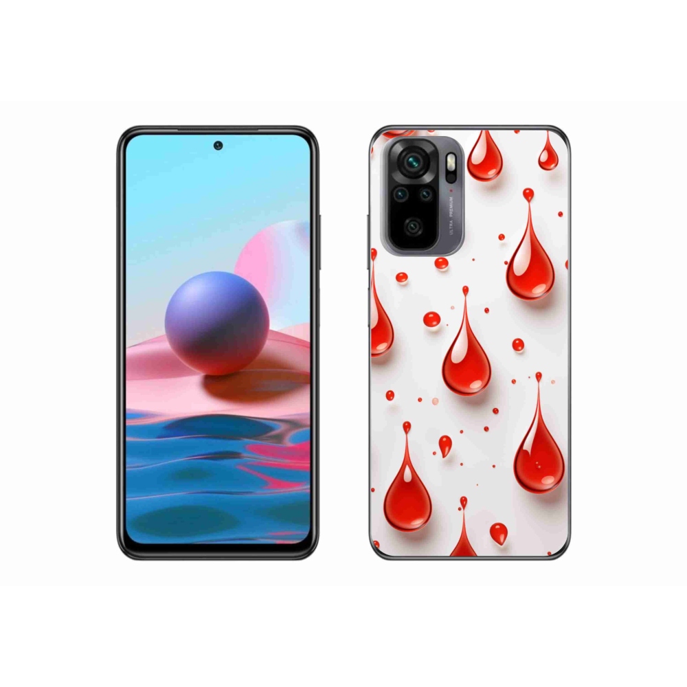 Gelový kryt mmCase na Xiaomi Redmi Note 10S - červené kapky