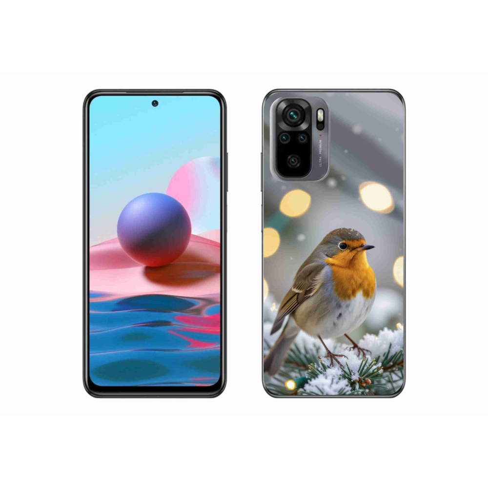 Gelový kryt mmCase na Xiaomi Redmi Note 10S - červenka v zimě