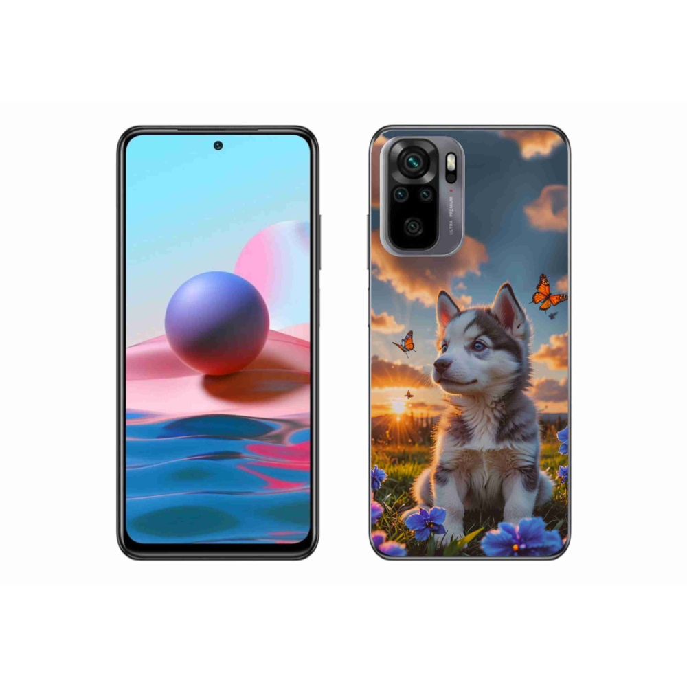 Gelový kryt mmCase na Xiaomi Redmi Note 10S - husky při západu slunce