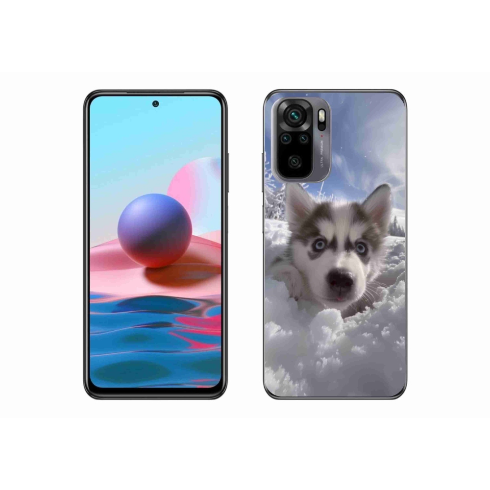 Gelový kryt mmCase na Xiaomi Redmi Note 10S - husky ve sněhu