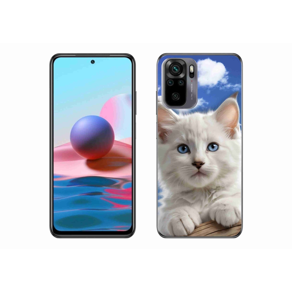 Gelový kryt mmCase na Xiaomi Redmi Note 10S - kotě a oblaka