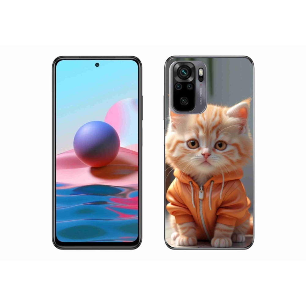 Gelový kryt mmCase na Xiaomi Redmi Note 10S - kotě v mikině
