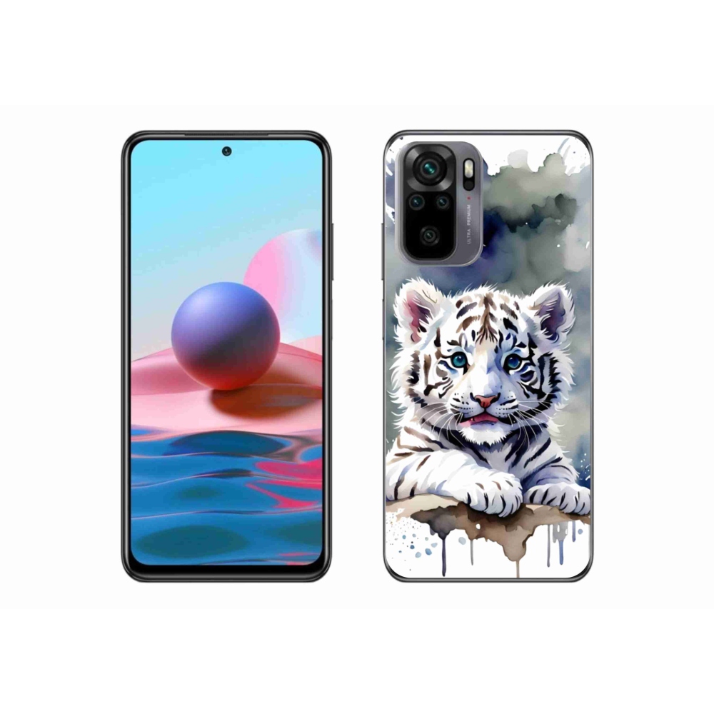 Gelový kryt mmCase na Xiaomi Redmi Note 10S - mládě bílého tygra