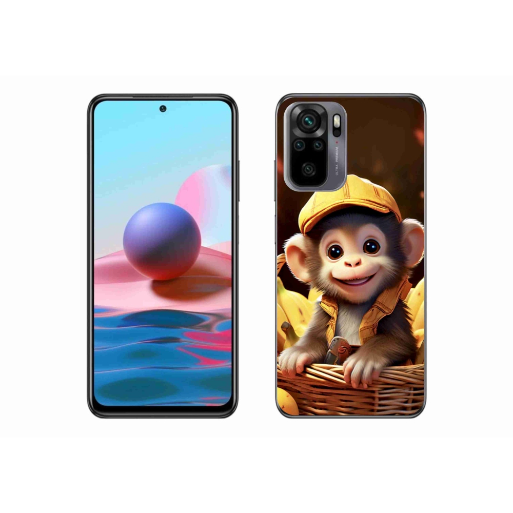 Gelový kryt mmCase na Xiaomi Redmi Note 10S - opice v košíku