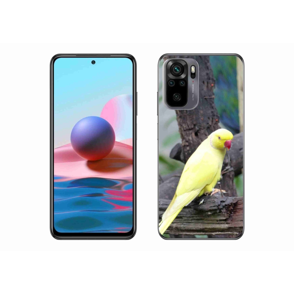 Gelový kryt mmCase na Xiaomi Redmi Note 10S - papoušek alexandr žlutý