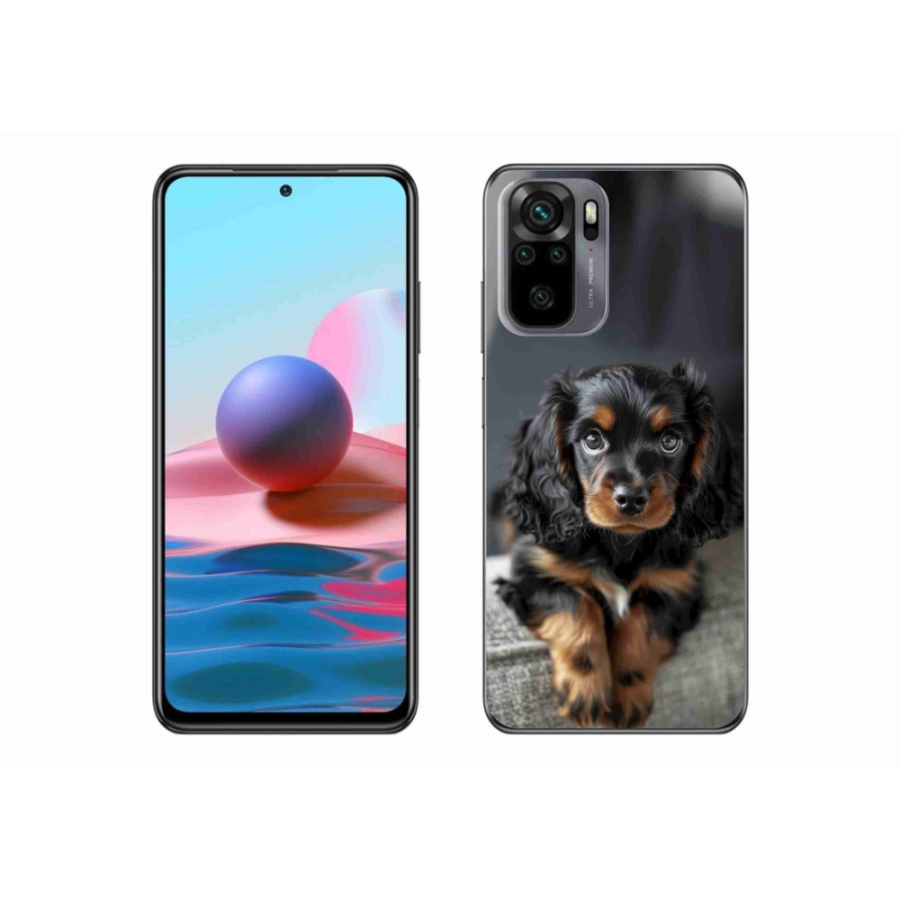 Gelový kryt mmCase na Xiaomi Redmi Note 10S - roztomilý dlouhosrstý jezevčík