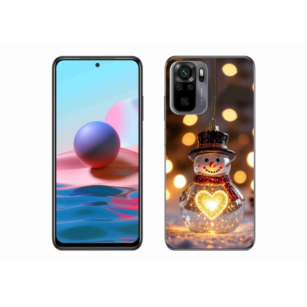 Gelový kryt mmCase na Xiaomi Redmi Note 10S - svítící vánoční sněhulák