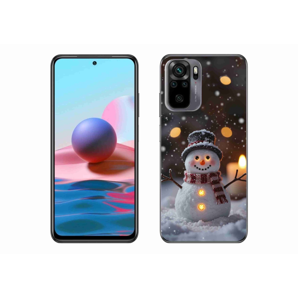 Gelový kryt mmCase na Xiaomi Redmi Note 10S - veselý sněhulák