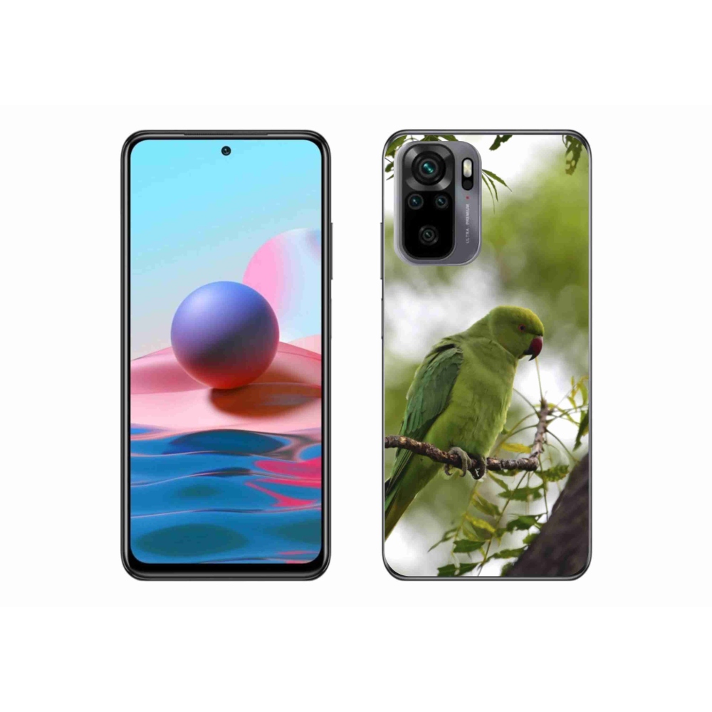 Gelový kryt mmCase na Xiaomi Redmi Note 10S - zelený papoušek