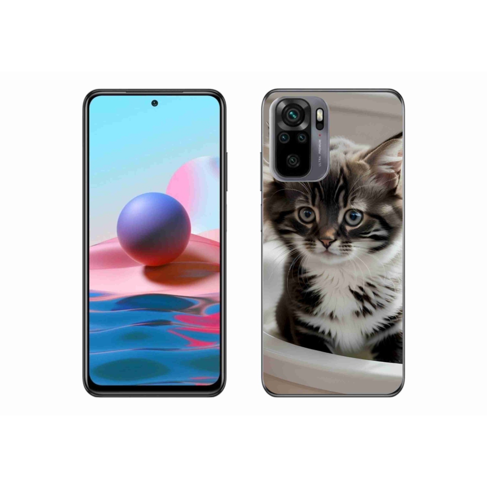 Gelový kryt mmCase na Xiaomi Redmi Note 10S - zvědavé kotě