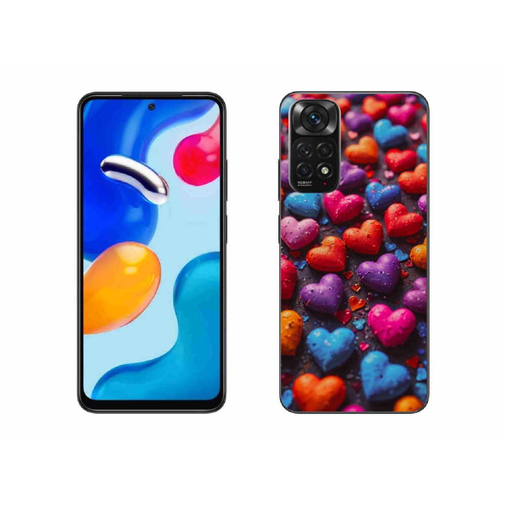 Gelový kryt mmCase na Xiaomi Redmi Note 11 4G - barevná srdce