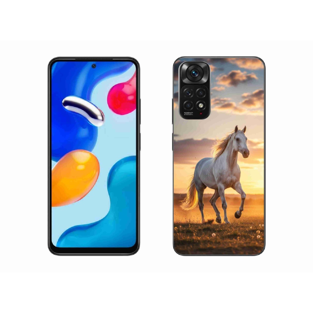 Gelový kryt mmCase na Xiaomi Redmi Note 11 4G - běžící bílý kůň 2