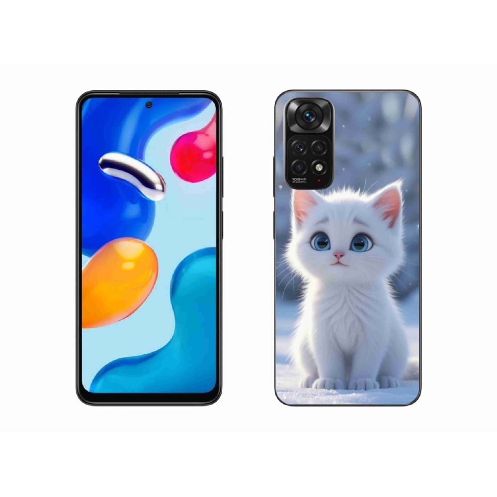 Gelový kryt mmCase na Xiaomi Redmi Note 11 4G - bílé kotě 3