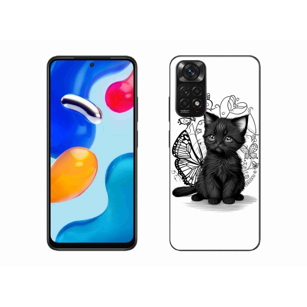 Gelový kryt mmCase na Xiaomi Redmi Note 11 4G - černé kotě