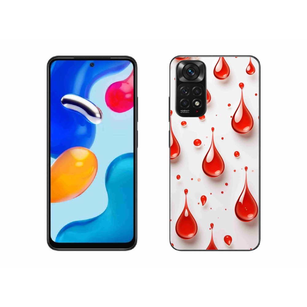 Gelový kryt mmCase na Xiaomi Redmi Note 11 4G - červené kapky