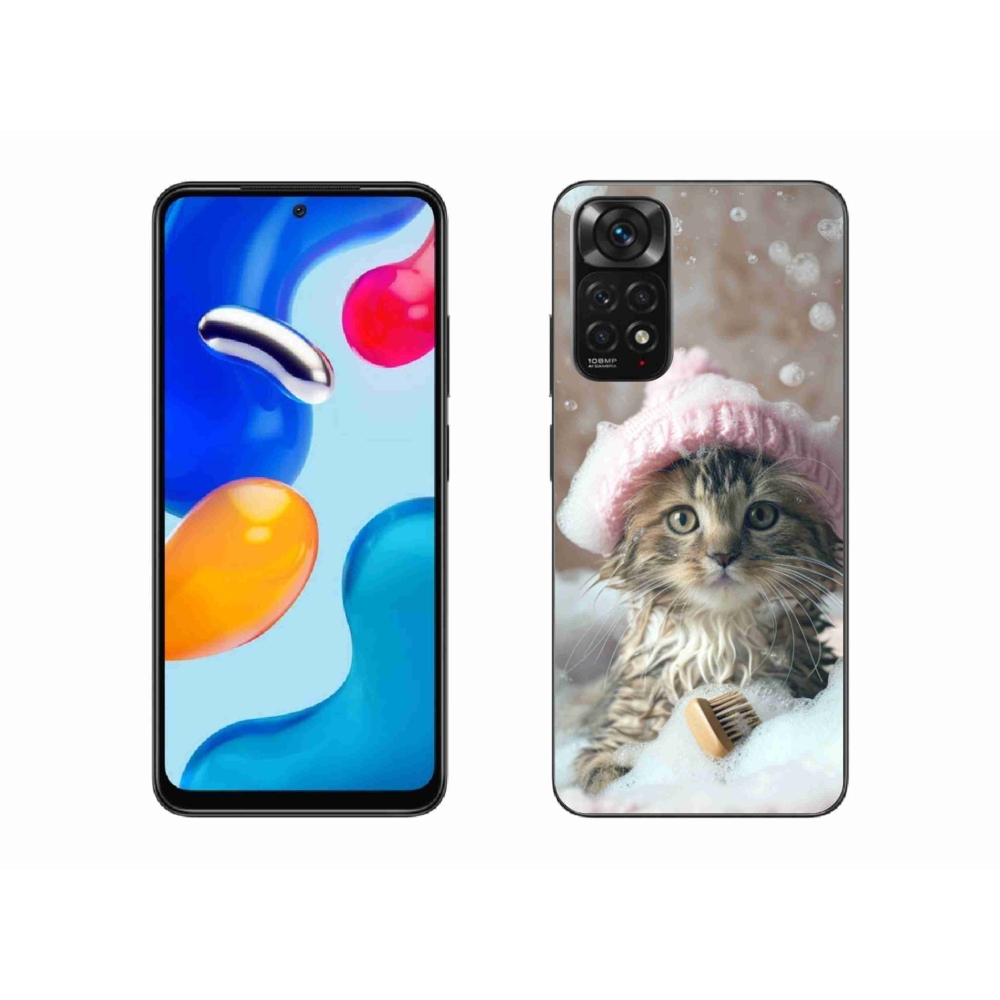 Gelový kryt mmCase na Xiaomi Redmi Note 11 4G - kotě a koupel