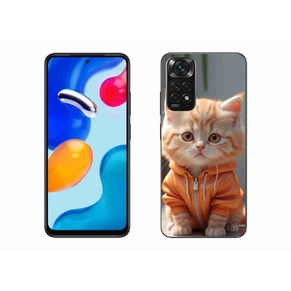 Gelový kryt mmCase na Xiaomi Redmi Note 11 4G - kotě v mikině