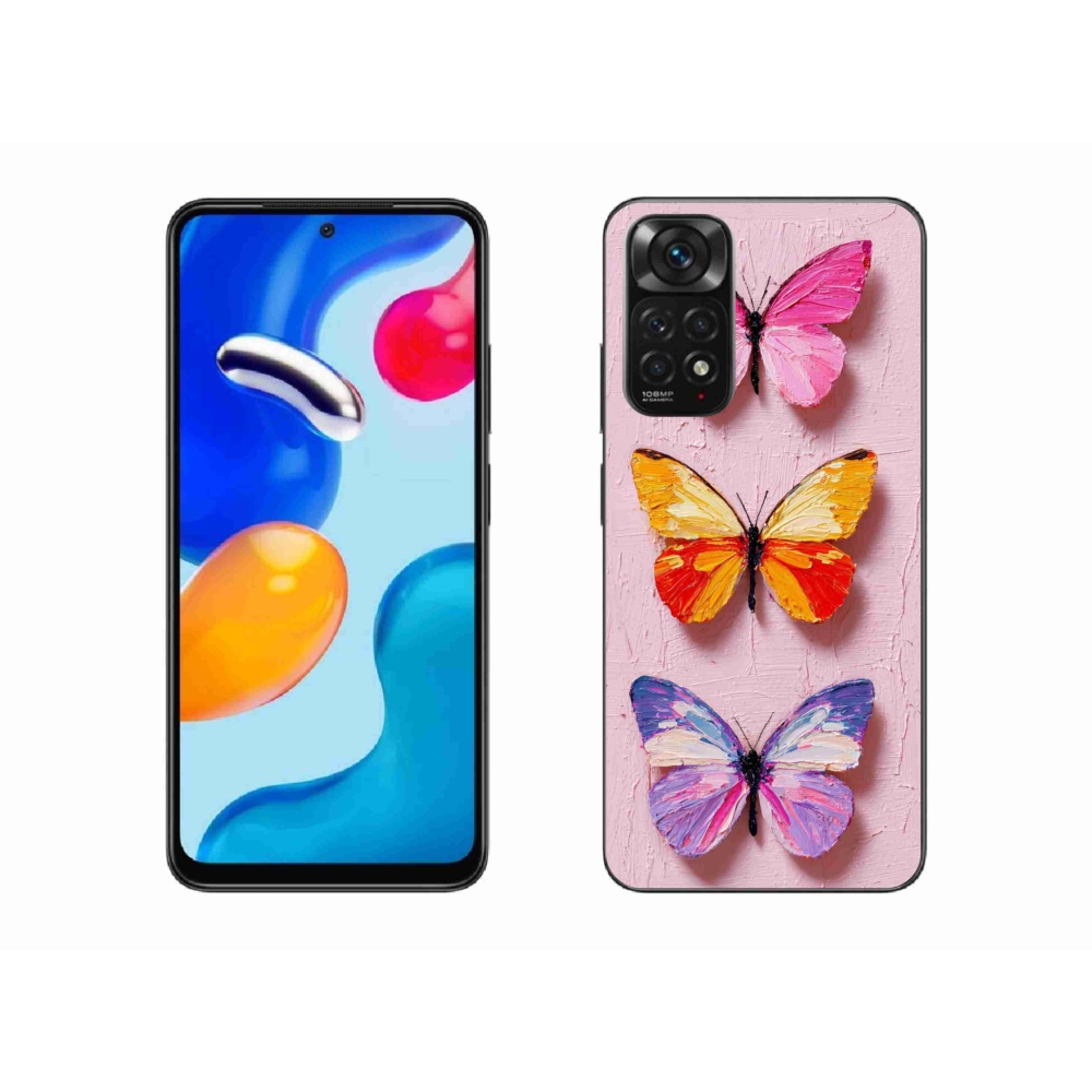 Gelový kryt mmCase na Xiaomi Redmi Note 11 4G - motýlí trojice