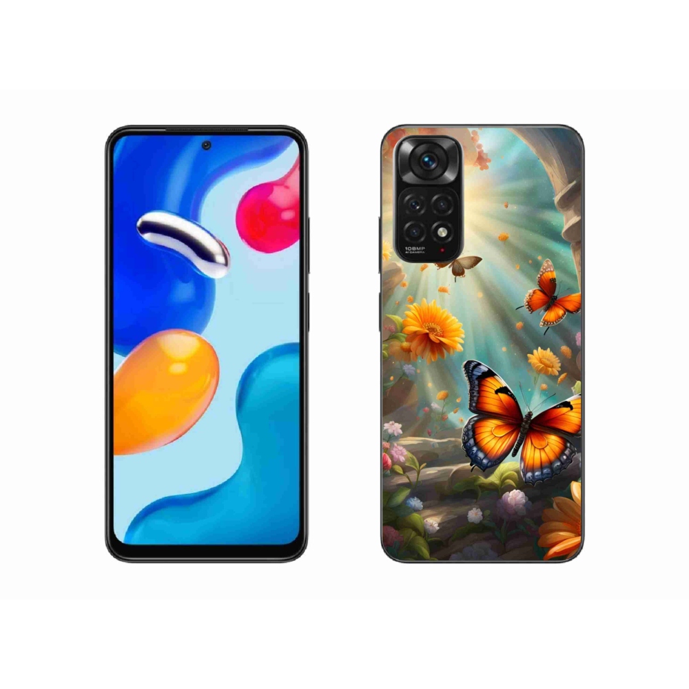 Gelový kryt mmCase na Xiaomi Redmi Note 11 4G - motýlí zahrada 2