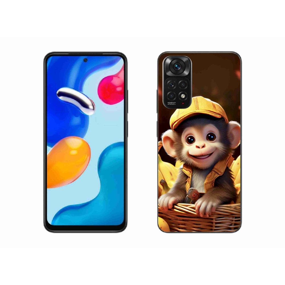 Gelový kryt mmCase na Xiaomi Redmi Note 11 4G - opice v košíku