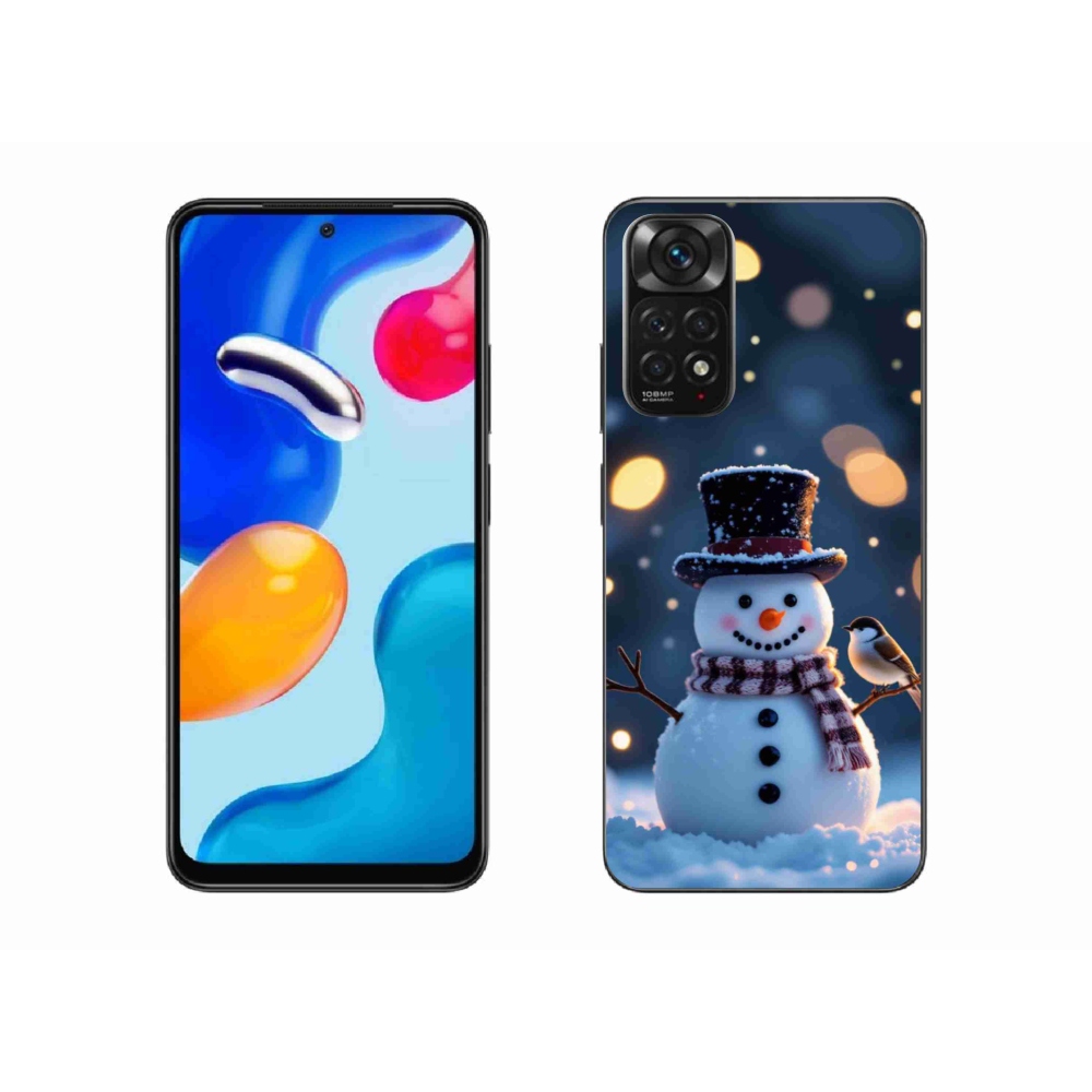 Gelový kryt mmCase na Xiaomi Redmi Note 11 4G - vánoční sněhulák