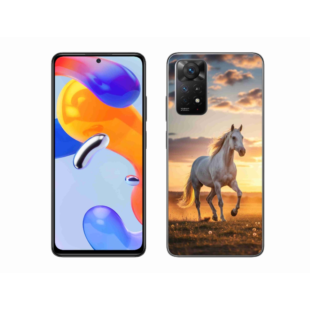 Gelový kryt mmCase na Xiaomi Redmi Note 11 Pro 4G/5G - běžící bílý kůň 2