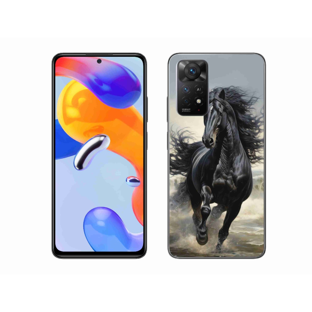 Gelový kryt mmCase na Xiaomi Redmi Note 11 Pro 4G/5G - běžící černý kůň