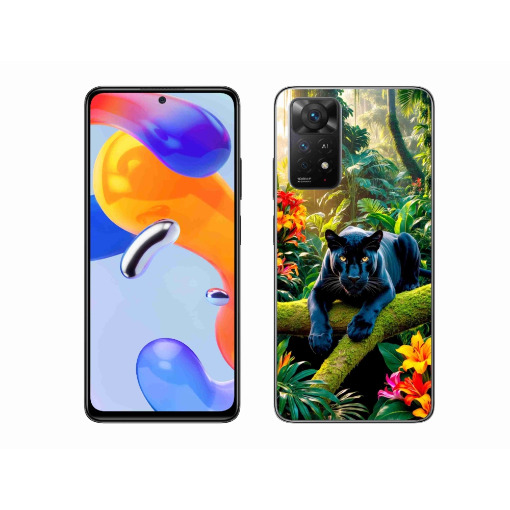 Gelový kryt mmCase na Xiaomi Redmi Note 11 Pro 4G/5G - černý panter v džungli