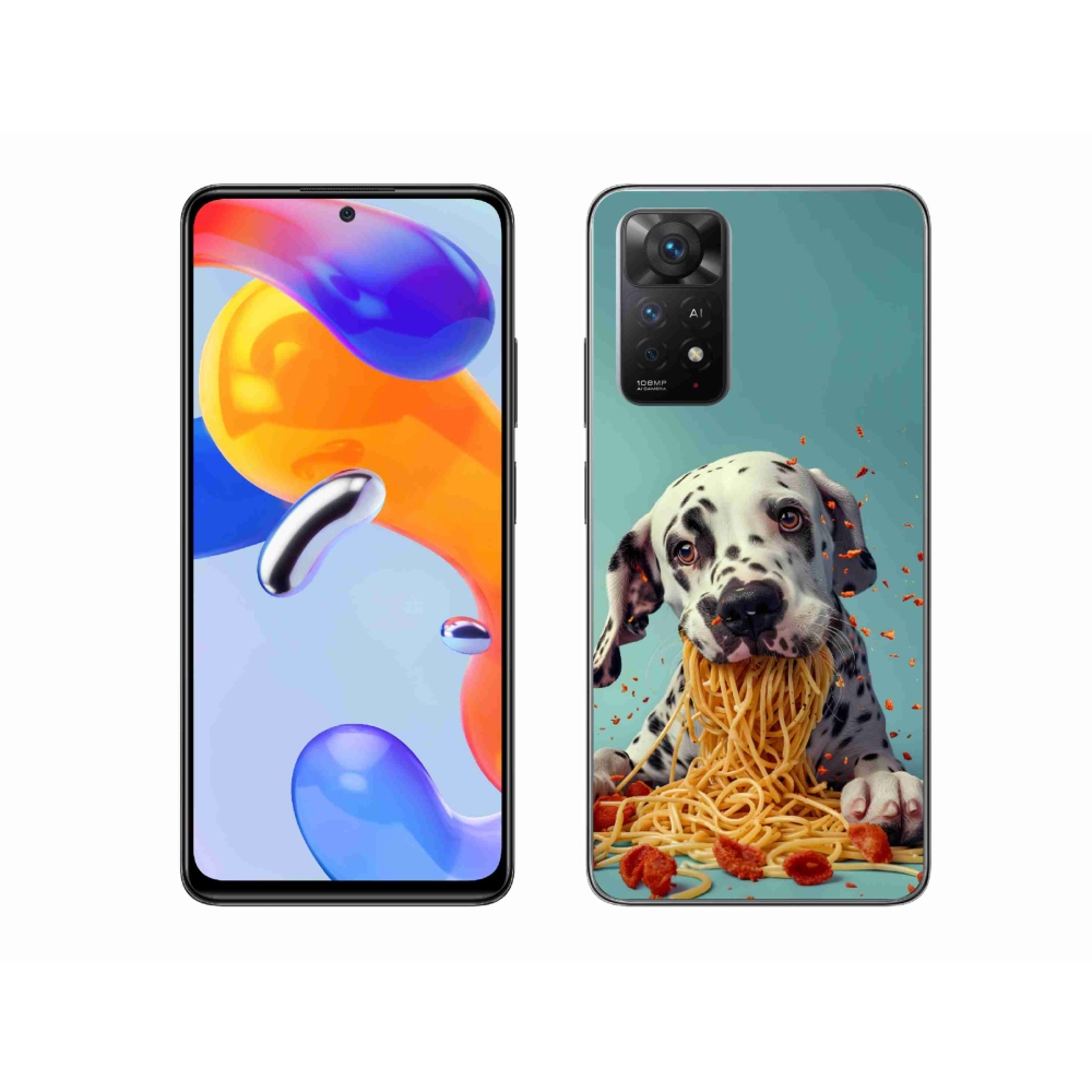 Gelový kryt mmCase na Xiaomi Redmi Note 11 Pro 4G/5G - dalmatin a špagety