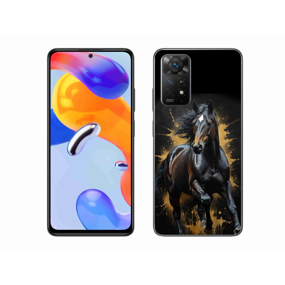 Gelový kryt mmCase na Xiaomi Redmi Note 11 Pro 4G/5G - elegantní černý hřebec