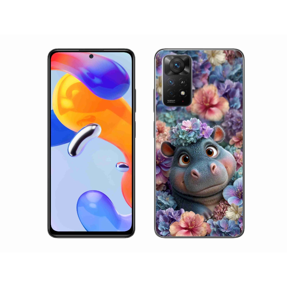 Gelový kryt mmCase na Xiaomi Redmi Note 11 Pro 4G/5G - hrošík v květinách