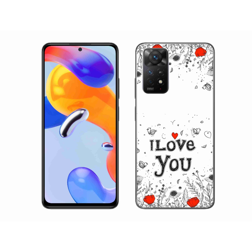 Gelový kryt mmCase na Xiaomi Redmi Note 11 Pro 4G/5G - I love you bílé pozadí