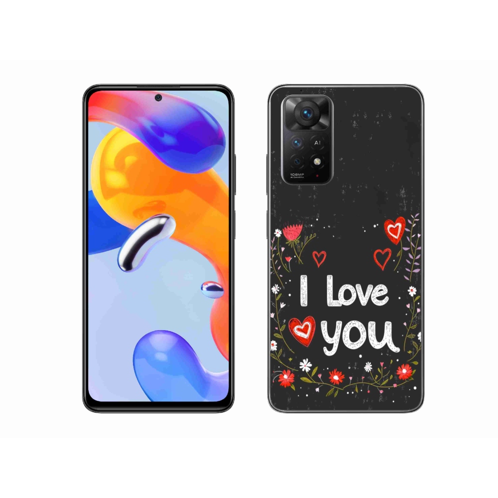Gelový kryt mmCase na Xiaomi Redmi Note 11 Pro 4G/5G - I love you černé pozadí