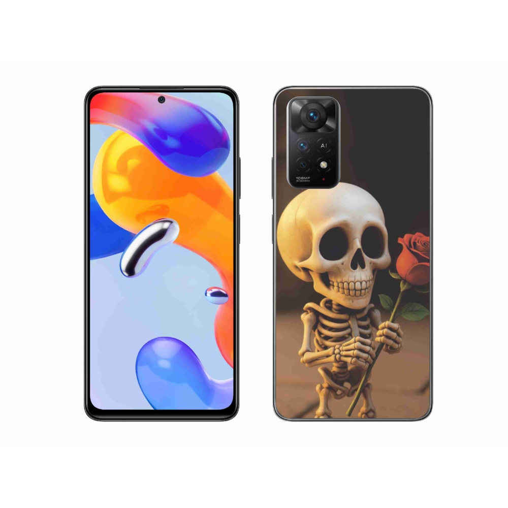 Gelový kryt mmCase na Xiaomi Redmi Note 11 Pro 4G/5G - kostlivec s růží