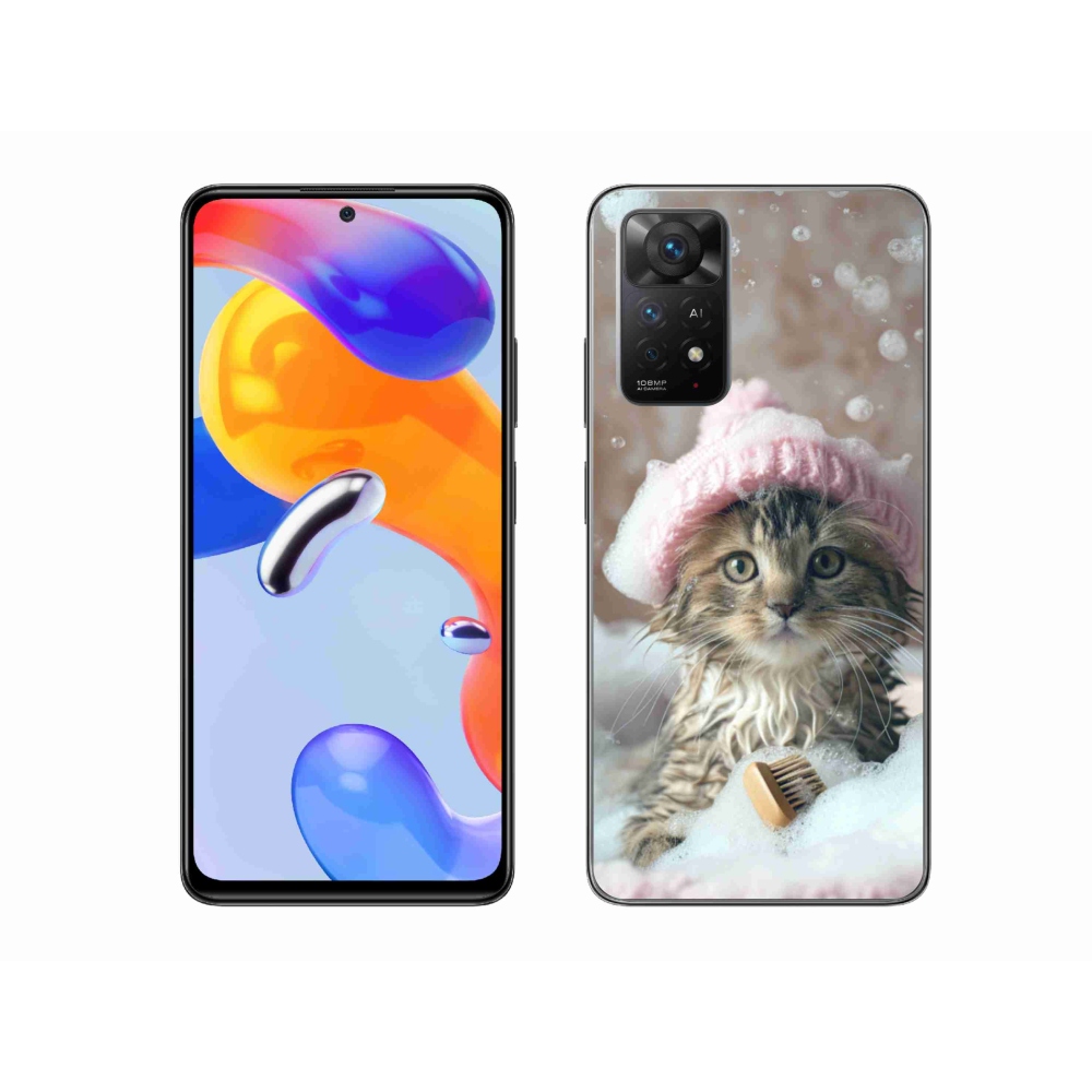 Gelový kryt mmCase na Xiaomi Redmi Note 11 Pro 4G/5G - kotě a koupel