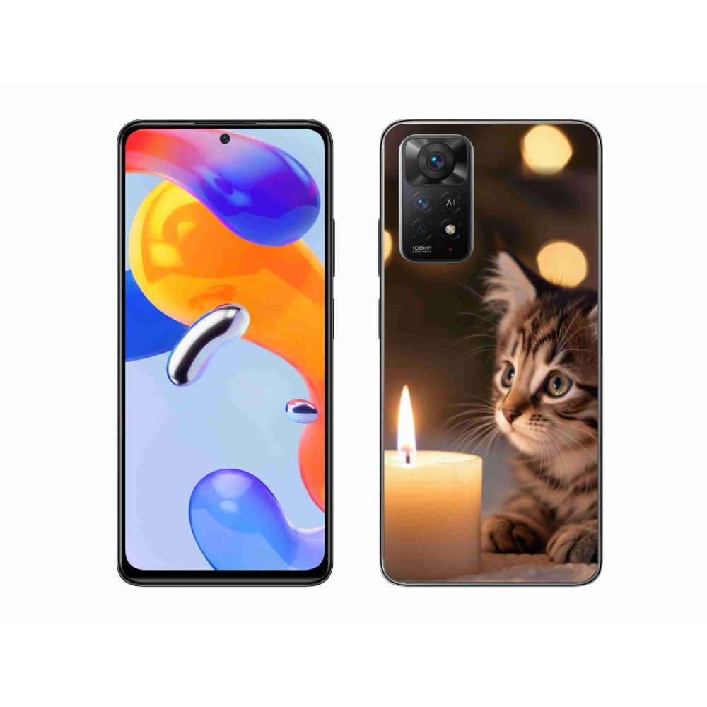 Gelový kryt mmCase na Xiaomi Redmi Note 11 Pro 4G/5G - kotě a svíčka