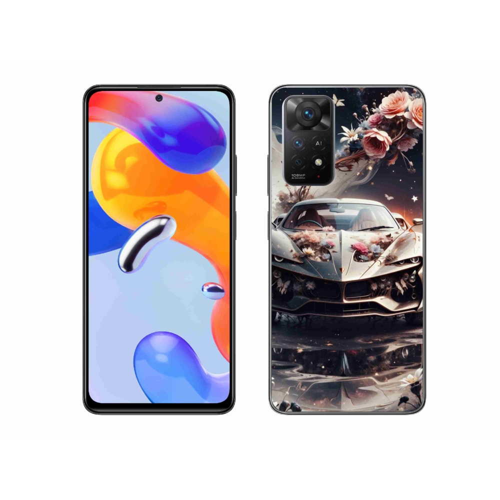Gelový kryt mmCase na Xiaomi Redmi Note 11 Pro 4G/5G - květinový sportovní vůz