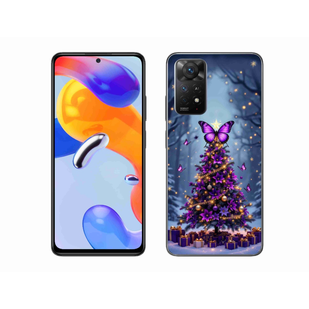 Gelový kryt mmCase na Xiaomi Redmi Note 11 Pro 4G/5G - motýlí vánoční stromek