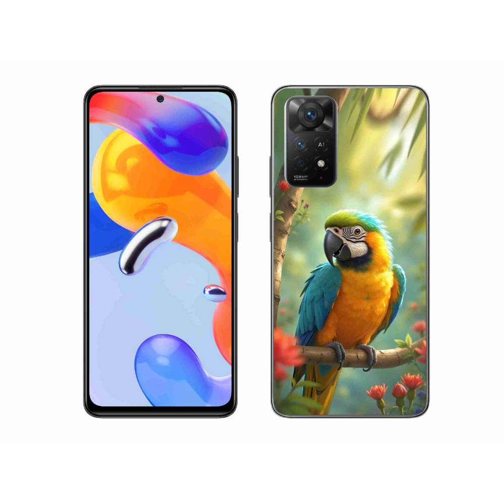 Gelový kryt mmCase na Xiaomi Redmi Note 11 Pro 4G/5G - papoušek ara modrožlutá
