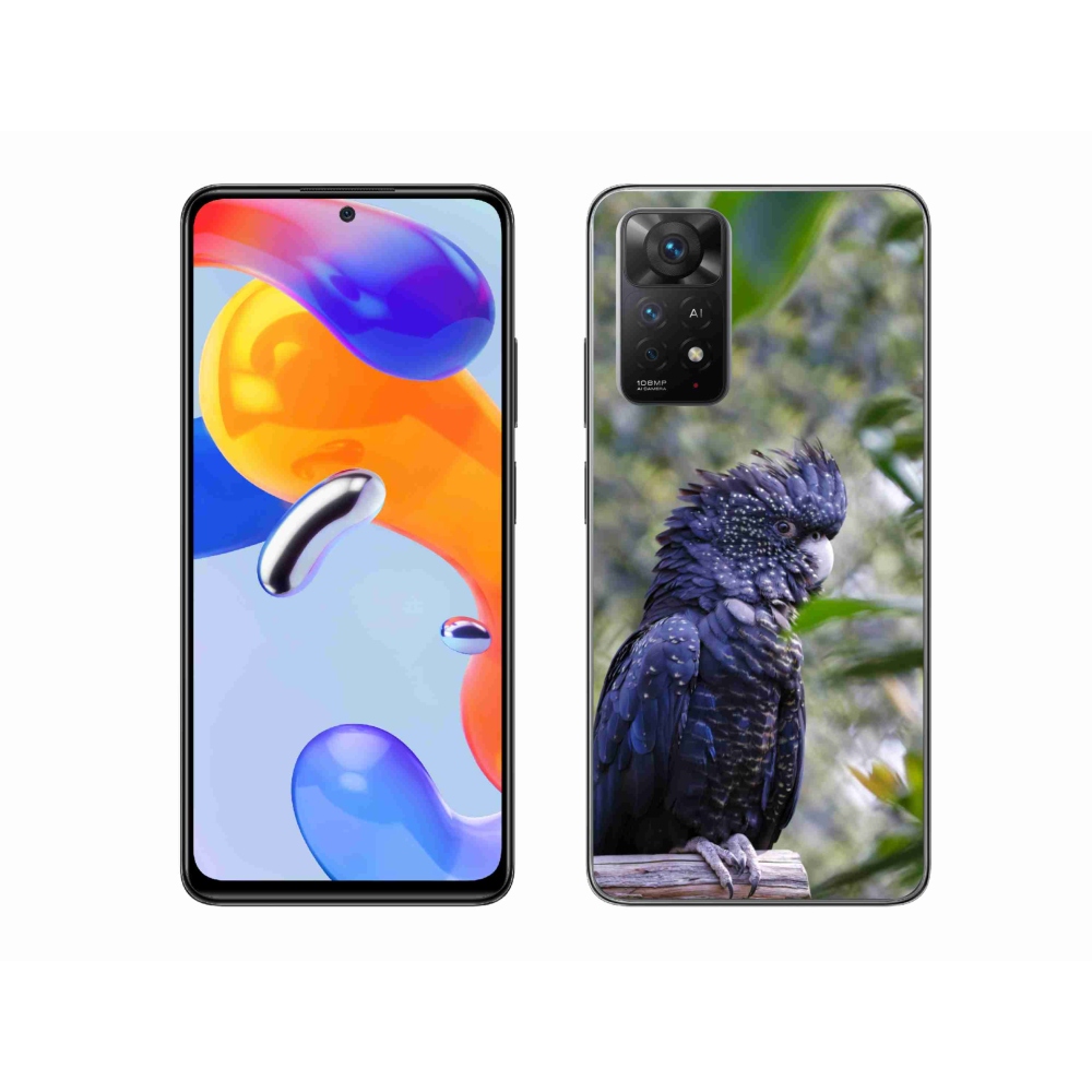 Gelový kryt mmCase na Xiaomi Redmi Note 11 Pro 4G/5G - papoušek kakadu černý