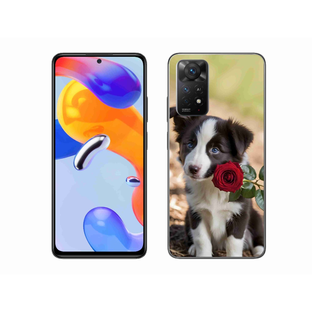 Gelový kryt mmCase na Xiaomi Redmi Note 11 Pro 4G/5G - roztomilá border kolie s růží