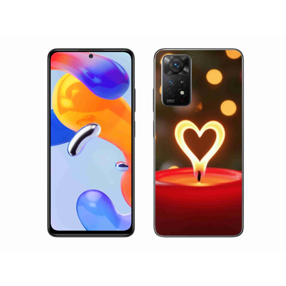 Gelový kryt mmCase na Xiaomi Redmi Note 11 Pro 4G/5G - srdce z plamene