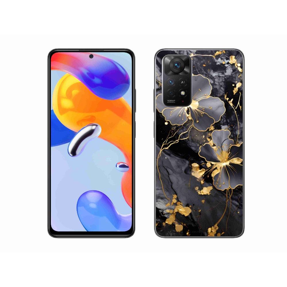 Gelový kryt mmCase na Xiaomi Redmi Note 11 Pro 4G/5G - zlaté květy