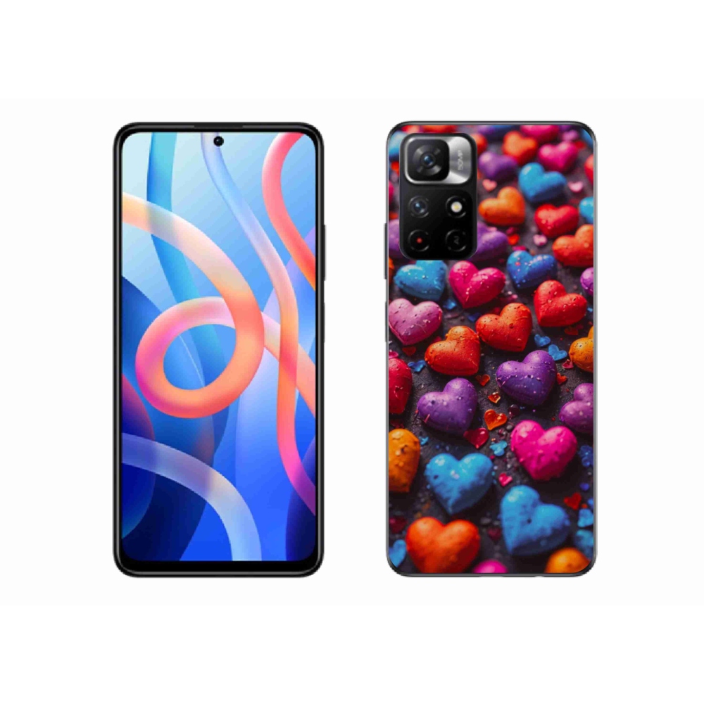 Gelový kryt mmCase na Xiaomi Redmi Note 11S 5G - barevná srdce