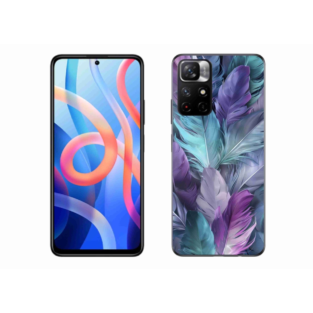 Gelový kryt mmCase na Xiaomi Redmi Note 11S 5G - barevné peří 2