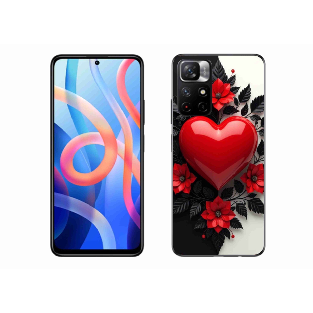 Gelový kryt mmCase na Xiaomi Redmi Note 11S 5G - červené srdce