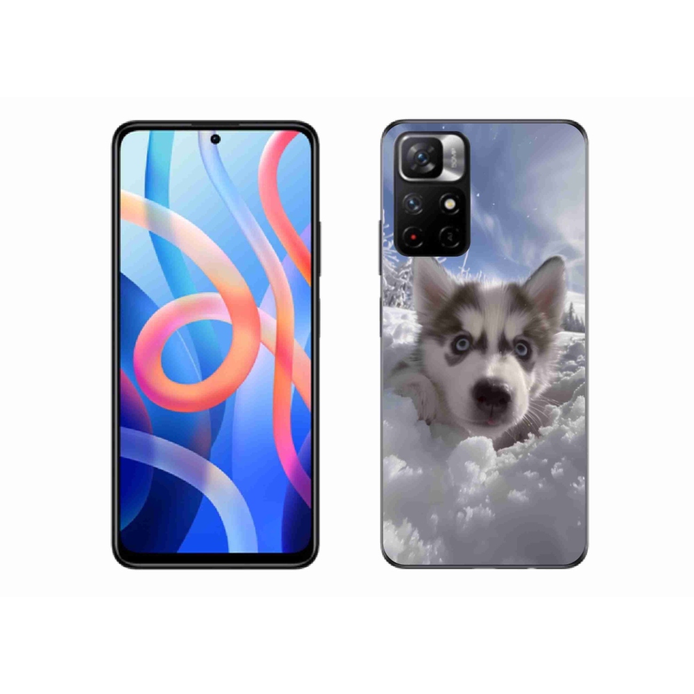 Gelový kryt mmCase na Xiaomi Redmi Note 11S 5G - husky ve sněhu