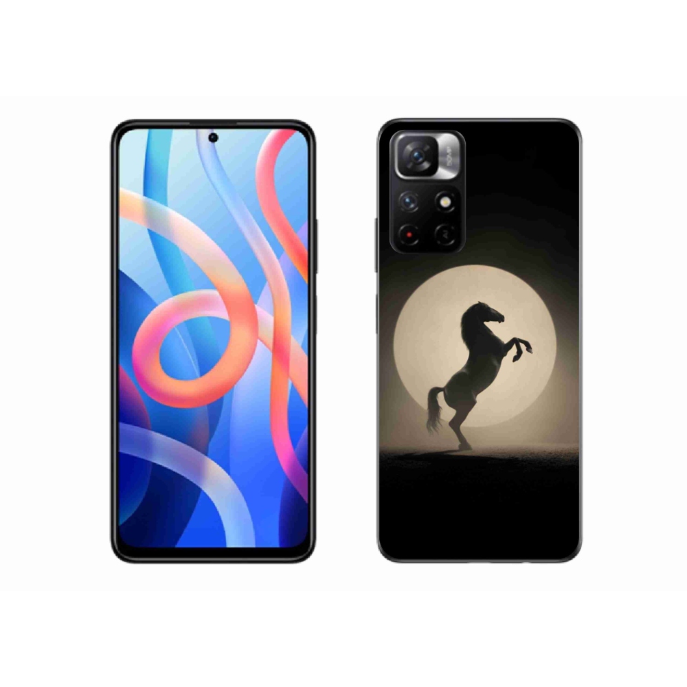 Gelový kryt mmCase na Xiaomi Redmi Note 11S 5G - kůň v siluetě