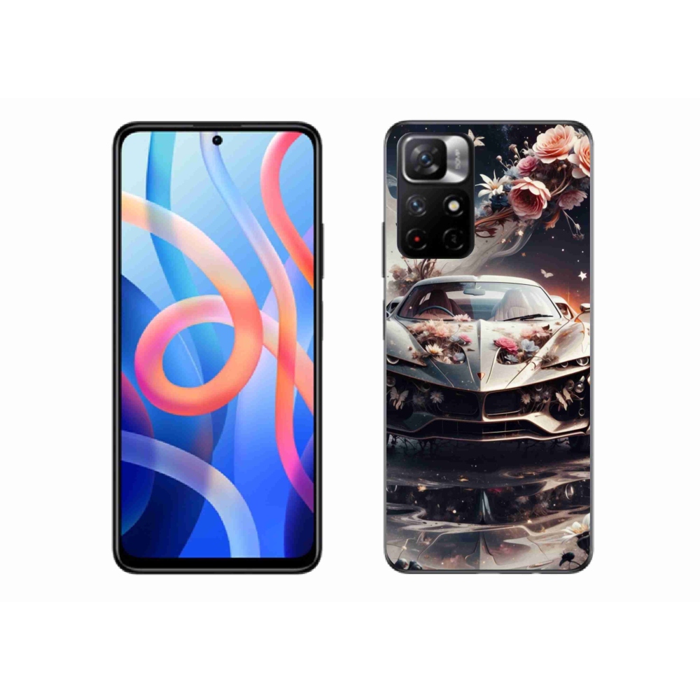 Gelový kryt mmCase na Xiaomi Redmi Note 11S 5G - květinový sportovní vůz